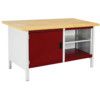 CUBIO STORAGE BENCH 1578-1.1 WITH MPX WORKTOP-LIGHT GREY/RED thumbnail-0