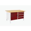 CUBIO STORAGE BENCH 1578-1.3 WITH MPX WORKTOP-LIGHT GREY/RED thumbnail-0