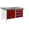 CUBIO STORAGE BENCH 1578-3.3 WITH LINO WORKTOP-LIGHT GREY/RED thumbnail-0