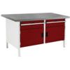 CUBIO STORAGE BENCH 1578-3.4 WITH LINO WORKTOP-LIGHT GREY/RED thumbnail-0