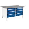 CUBIO STORAGE BENCH 1578-3.5 WITH LINO WORKTOP-LIGHT GREY/BLUE thumbnail-0