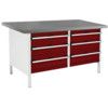 CUBIO STORAGE BENCH 1578-3.5 WITH LINO WORKTOP-LIGHT GREY/RED thumbnail-0