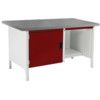 CUBIO STORAGE BENCH 1578-3.6 WITH LINO WORKTOP-LIGHT GREY/RED thumbnail-0