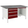 CUBIO STORAGE BENCH 1578-3.8 WITH LINO WORKTOP-LIGHT GREY/RED thumbnail-0