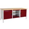 CUBIO STORAGE BENCH 2078-1.1 WITH MPX WORKTOP-LIGHT GREY/RED thumbnail-0