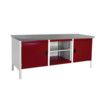 CUBIO STORAGE BENCH 2078-3.1 WITH LINO WORKTOP-LIGHT GREY/RED thumbnail-0