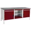 CUBIO STORAGE BENCH 2078-3.2 WITH LINO WORKTOP-LIGHT GREY/RED thumbnail-0