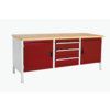 CUBIO STORAGE BENCH 2078-1.3 WITH MPX WORKTOP-LIGHT GREY/RED thumbnail-0