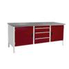 CUBIO STORAGE BENCH 2078-3.3 WITH LINO WORKTOP-LIGHT GREY/RED thumbnail-0