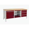 CUBIO STORAGE BENCH 2078-1.4 WITH MPX WORKTOP-LIGHT GREY/RED thumbnail-0