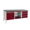 CUBIO STORAGE BENCH 2078-3.4 WITH LINO WORKTOP-LIGHT GREY/RED thumbnail-0