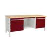 CUBIO STORAGE BENCH 2078-1.7 WITH MPX WORKTOP-LIGHT GREY/RED thumbnail-0