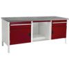 CUBIO STORAGE BENCH 2078-3.7 WITH LINO WORKTOP-LIGHT GREY/RED thumbnail-0