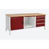 CUBIO STORAGE BENCH 2078-1.8 WITH MPX WORKTOP-LIGHT GREY/RED thumbnail-0