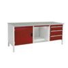 CUBIO STORAGE BENCH 2078-3.8 WITH LINO WORKTOP-LIGHT GREY/RED thumbnail-0