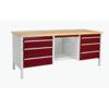 CUBIO STORAGE BENCH 2078-1.9 WITH MPX WORKTOP-LIGHT GREY/RED thumbnail-0