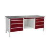 CUBIO STORAGE BENCH 2078-3.9 WITH LINO WORKTOP-LIGHT GREY/RED thumbnail-0