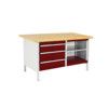 CUBIO STORAGE BENCH 1578-1.11 WITH MPX WORKTOP-LIGHT GREY/RED thumbnail-0