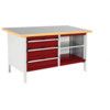 CUBIO STORAGE BENCH 1578-3.11 WITH LINO WORKTOP-LIGHT GREY/RED thumbnail-0