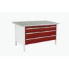 CUBIO STORAGE BENCH 1578-3.22 WITH LINO WORKTOP-LIGHT GREY/RED thumbnail-0