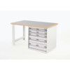 Cubio Hevay Duty Workbench with Cabinet, Light Grey, 840mm thumbnail-0