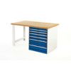 Cubio Hevay Duty Workbench with Cabinet, Light Grey, 840mm thumbnail-0