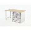 Cubio Hevay Duty Workbench with Cabinet, Light Grey, 840mm thumbnail-0