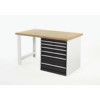 Cubio Hevay Duty Workbench with Cabinet, Anthracite Grey, 840mm thumbnail-0