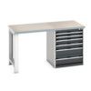 Cubio Hevay Duty Workbench with Cabinet, Anthracite Grey, 840mm thumbnail-0