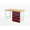 CUBIO PEDESTAL BENCH 2078 W/ MPX TOP & 668-5 CABINET L-GREY/RED thumbnail-0