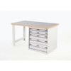 CUBIO PEDESTAL BENCH 2078 WITH LINO TOP & 668-5 CABINET-LIGHT GREY thumbnail-0