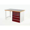 CUBIO PEDESTAL BENCH 2078 W/ LINO TOP & 668-5 CABINET L-GREY/RED thumbnail-0