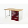 CUBIO PEDESTAL BENCH 2078 W/ MPX TOP & 668-6 CABINET L-GREY/RED thumbnail-0