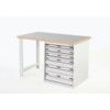 Cubio Hevay Duty Workbench with Cabinet, Light Grey, 940mm x 1500mm x 750mm thumbnail-0