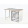 Cubio Hevay Duty Workbench with Cabinet, Light Grey, 940mm x 1500mm x 750mm thumbnail-0