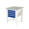 CUBIO WORKSTAND + 3 DRAWER CABINET W/ LINO WORKTOP-LIGHT GREY/BLUE thumbnail-0