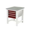 CUBIO WORKSTAND + 3 DRAWER CABINET W/ LINO WORKTOP-LIGHT GREY/RED thumbnail-0