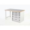 Cubio Hevay Duty Workbench with Cabinet, Light Grey, 840mm x 1500mm x 900mm thumbnail-0