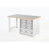 Cubio Hevay Duty Workbench with Cabinet, Light Grey, 840mm x 1500mm x 900mm thumbnail-0