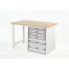 Cubio Hevay Duty Workbench with Cabinet, Light Grey, 840mm x 1500mm x 900mm thumbnail-0