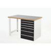 Cubio Hevay Duty Workbench with Cabinet, Anthracite Grey, 840mm x 1500mm x 900mm thumbnail-0