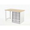 Cubio Hevay Duty Workbench with Cabinet, Light Grey, 840mm x 2000mm x 900mm thumbnail-0