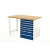 Cubio Hevay Duty Workbench with Cabinet, Light Grey, 840mm x 2000mm x 900mm thumbnail-0