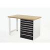 Cubio Hevay Duty Workbench with Cabinet, Anthracite Grey, 840mm x 2000mm x 900mm thumbnail-0