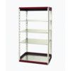 Cubio Standard Duty Shelving, 4 Shelves, 75kg Shelf Capacity, 2000mm x 650mm x 800mm, Red & Grey thumbnail-0