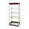 Cubio Standard Duty Shelving, 4 Shelves, 75kg Shelf Capacity, 2000mm x 650mm x 800mm, Red & Grey thumbnail-1