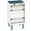 CUBIO MOBILE CABINET WITH 3 DRAWERS & TOP TRAY / MAT RAL7035 thumbnail-0