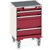 CUBIO MOBILE CABINET WITH 3 DRAWERS & TOP TRAY / MAT RAL7035/3004 thumbnail-0