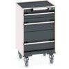 CUBIO MOBILE CABINET WITH 3 DRAWERS & TOP TRAY / MAT RAL7035/7016 thumbnail-0