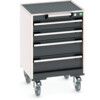 CUBIO MOBILE CABINET WITH 4 DRAWERS & TOP TRAY / MAT RAL7035/7016 thumbnail-0